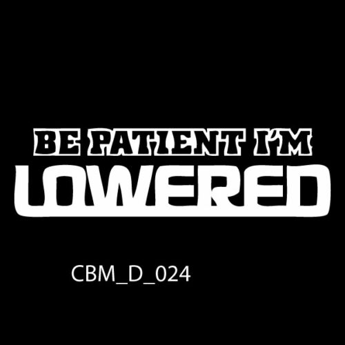 Be Patient I'm Lowered Car Stickers