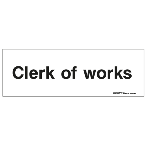 clerk of works sign