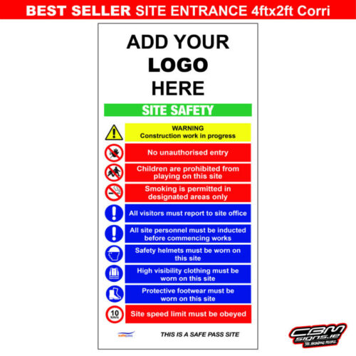 site safety signs with company logo ireland