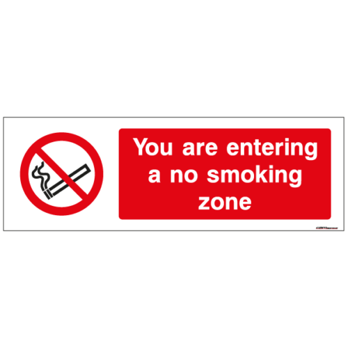 You are Entering a No Smoking Zone Sign
